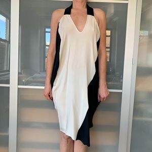 Zero + Maria Cornejo black and ivory silk dress
